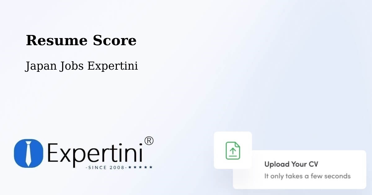 Resume Score & Job Description Match Tool – Ichihara - Japan Jobs Expertini